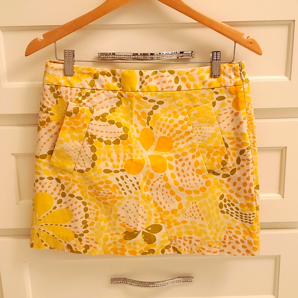 J. Crew Yellow & White skirt (fits like a 6)